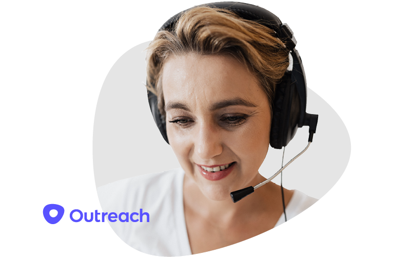 Woman in sales call
